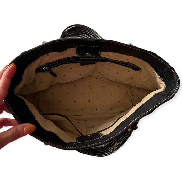 Kate Spade New York Black Pebbled Multi-Strand Handle Leather Shoulder Bag, Tote - Picture 7 of 12